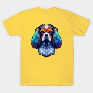 Floof King Charles Spaniel Watercolor Print Work T-Shirt